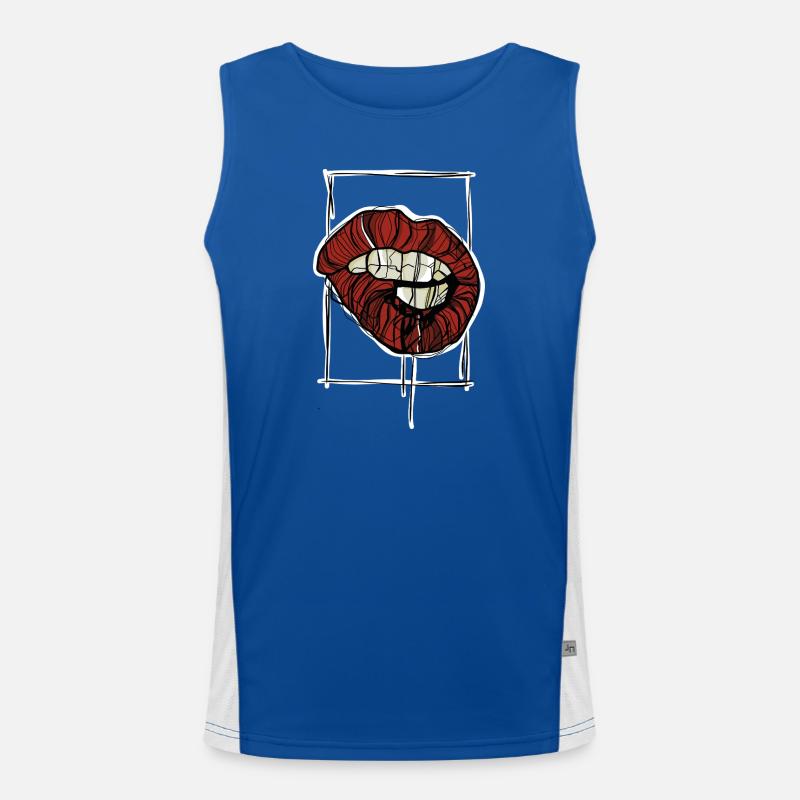 Croquis graphique graphique de Red Lips Débardeur respirant contrasté Homme 