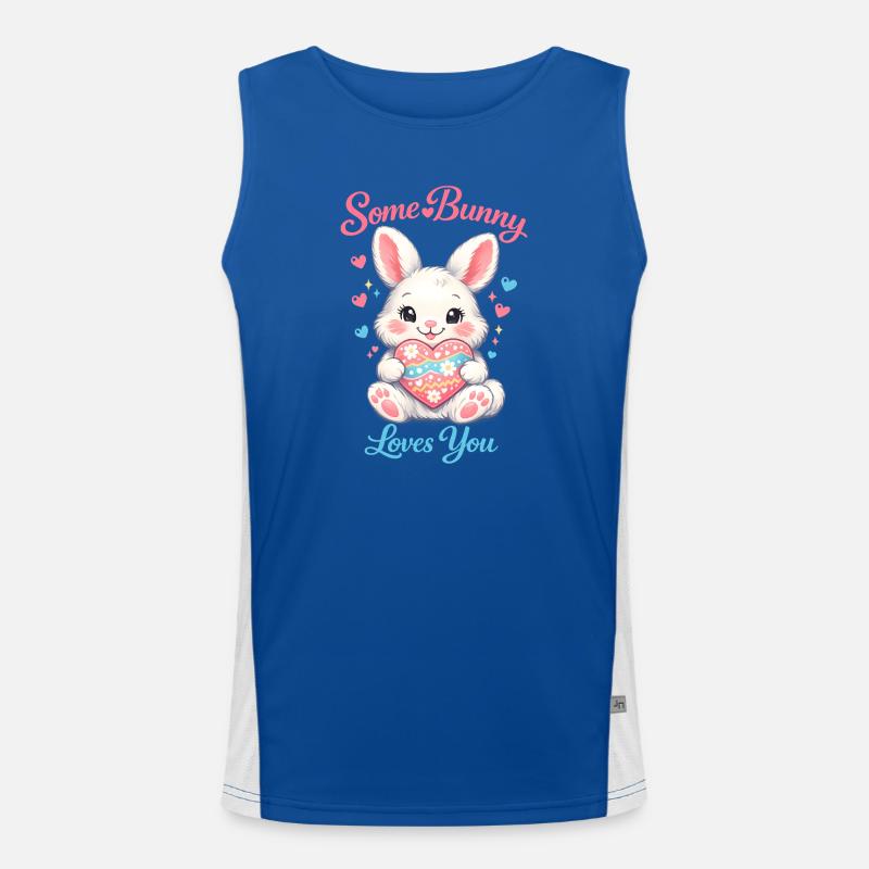 Osterhase in der Brusttasche Funktionelles Kontrast-Tank Top für Männer 