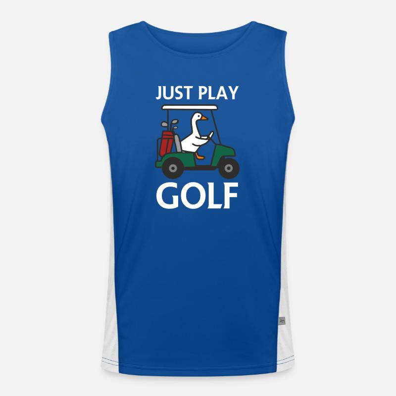 Duck dich im Golfwagen – Spiel einfach Golf Funktionelles Kontrast-Tank Top für Männer 