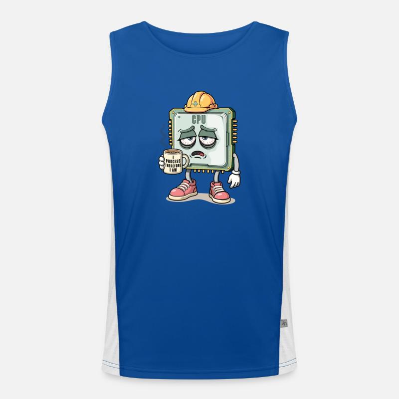 CPU Character - Men's Functional Contrast Tank Top  - royal/white