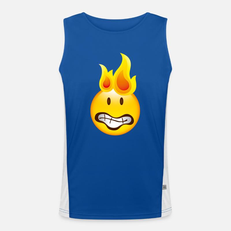 Smiley Burning Funktionelles Kontrast-Tank Top für Männer 