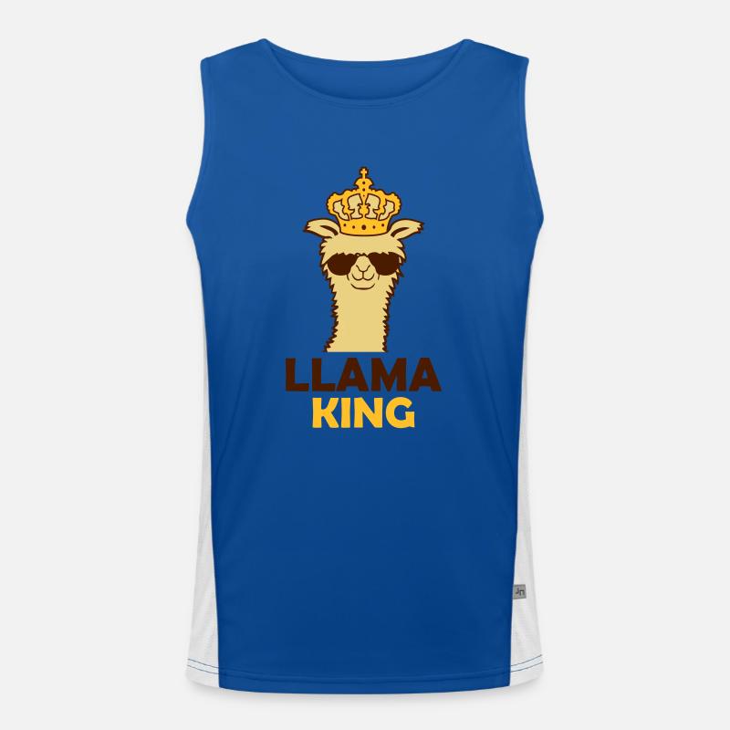 Llama King Chef cool - Men's Functional Contrast Tank Top  - royal/white