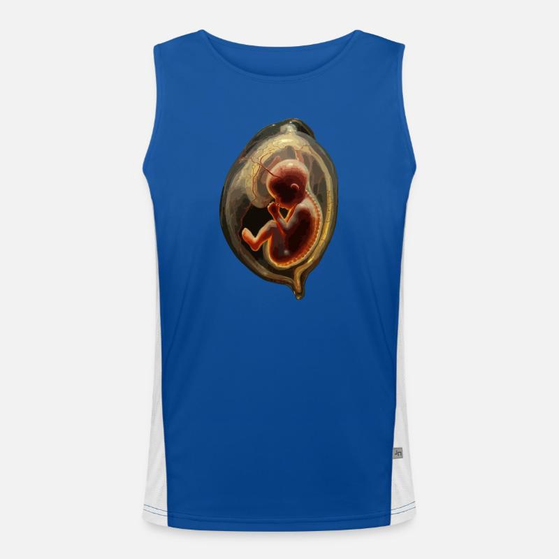 Embryo-Silhouette in der Gebärmutter Funktionelles Kontrast-Tank Top für Männer 