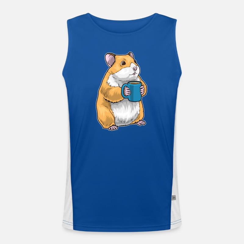 Hamster Coffee Mug - Men's Functional Contrast Tank Top  - royal/white