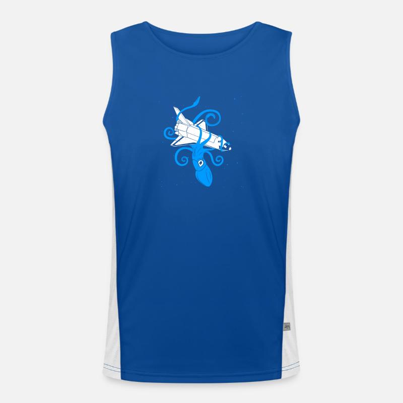 Squid vs Space Shuttle Funktionelles Kontrast-Tank Top für Männer 