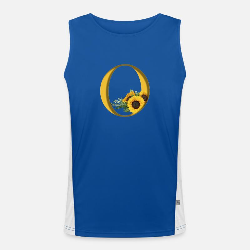 Alphabet, Buchstabe O, Blumen Funktionelles Kontrast-Tank Top für Männer 