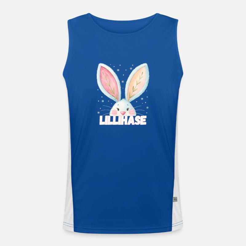 Nom Lilli Rabbit Lillihase Nom de l’animal Débardeur respirant contrasté Homme 