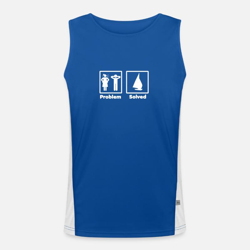 problem solved - Men's Functional Contrast Tank Top  - royal/white