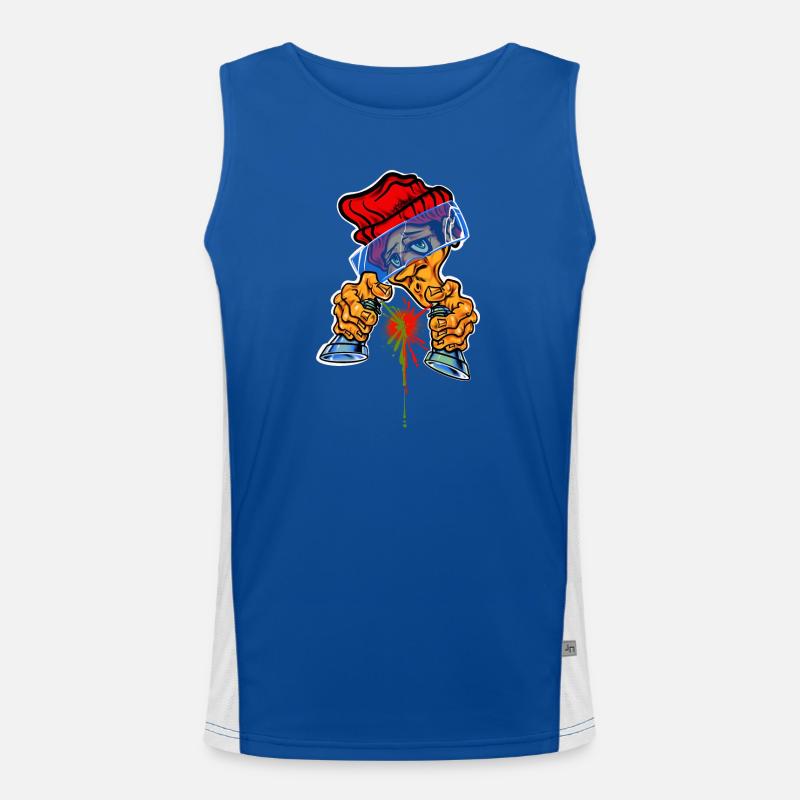 Spray Can Master - Men's Functional Contrast Tank Top  - royal/white