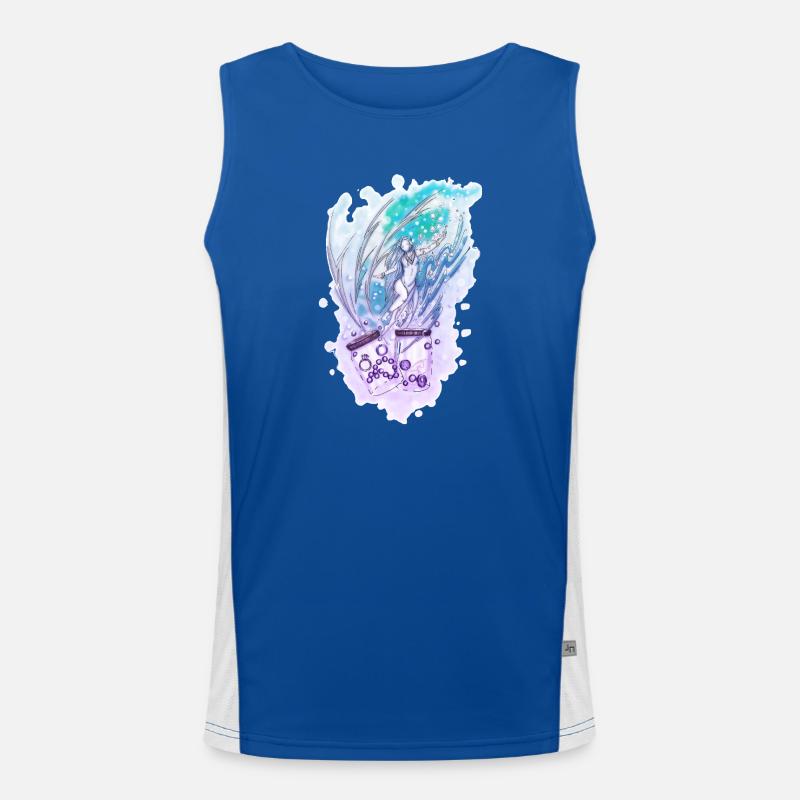 Wicca Wassermann Nixe Sternzeichen Funktionelles Kontrast-Tank Top für Männer 