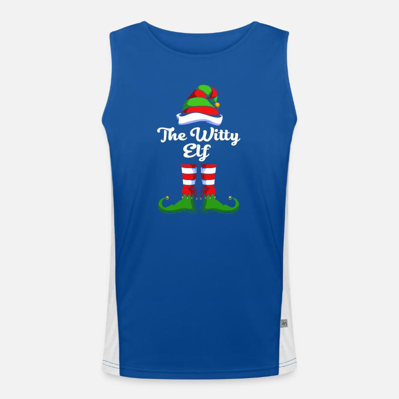 Elf Elf Christmas Gift - Men's Functional Contrast Tank Top  - royal/white