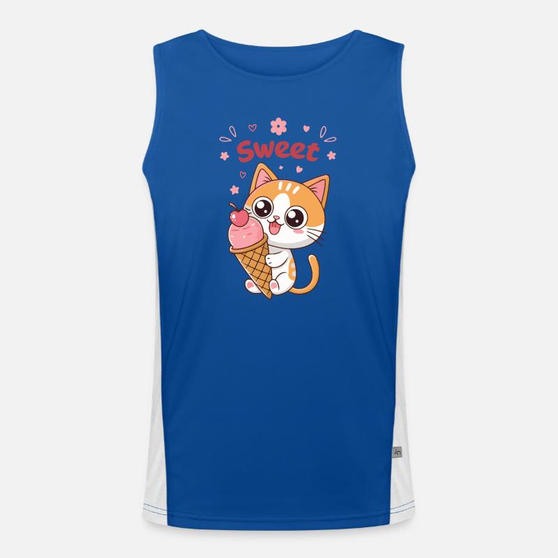 Chaton Glacé Sucré Kawaii Débardeur respirant contrasté Homme 