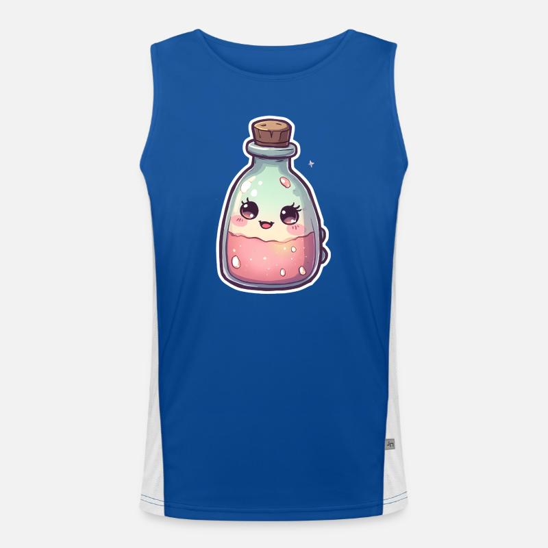 Cute kawaii cake potion bottle - Men's Functional Contrast Tank Top  - royal/white