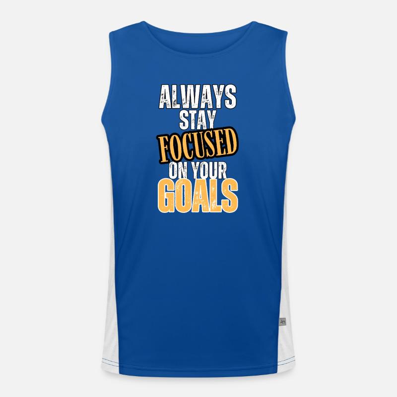 Always focused on your goals - Men's Functional Contrast Tank Top  - royal/white