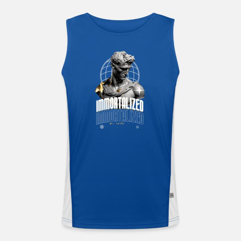 Immortalized Sculpture Globe - Men's Functional Contrast Tank Top - royal/white