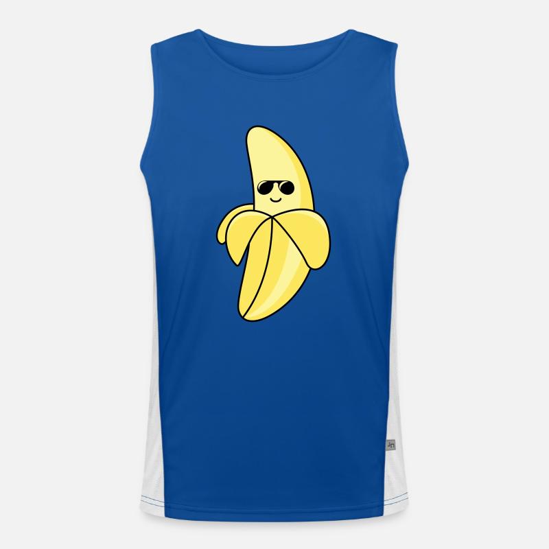 cool banana 01 - Men's Functional Contrast Tank Top  - royal/white