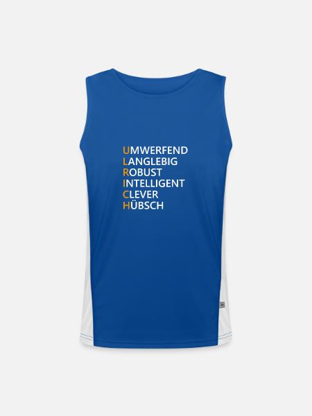 Ulrich Name Geschenk - Funktionelles Kontrast-Tank Top für Männer  - Royal/Weiß - Vorne