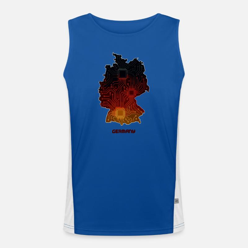 Germany Digital Gradient Men's Functional Contrast Tank Top 