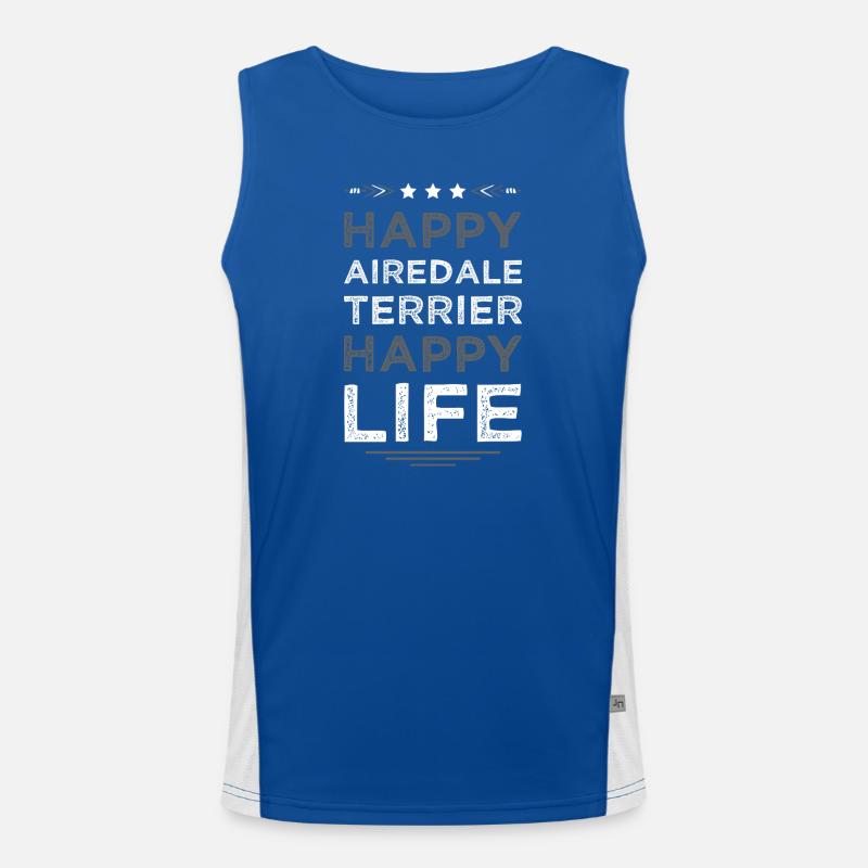Happy Airedale Terrier Life Funktionelles Kontrast-Tank Top für Männer 