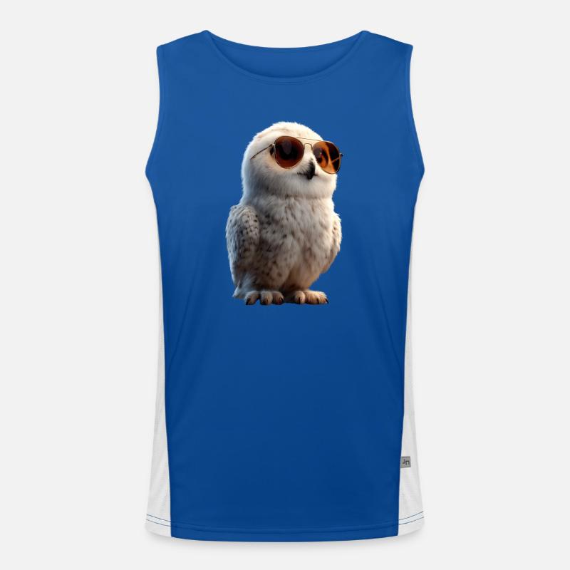 Schneeeule_1 Funktionelles Kontrast-Tank Top für Männer 