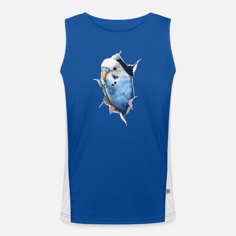 Budgerigar - Men's Functional Contrast Tank Top  - royal/white