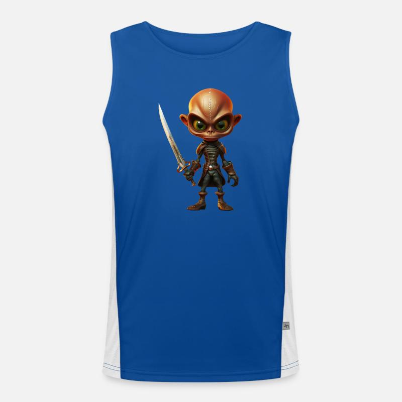 Alien Pirat mit Säbel Funktionelles Kontrast-Tank Top für Männer 