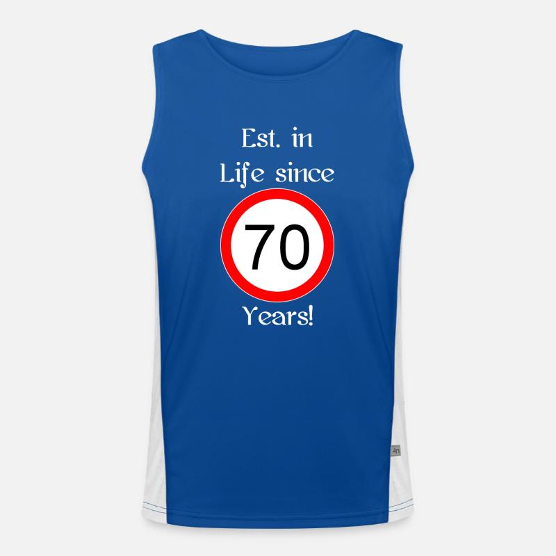 est i l 70 script white engl Funktionelles Kontrast-Tank Top für Männer 