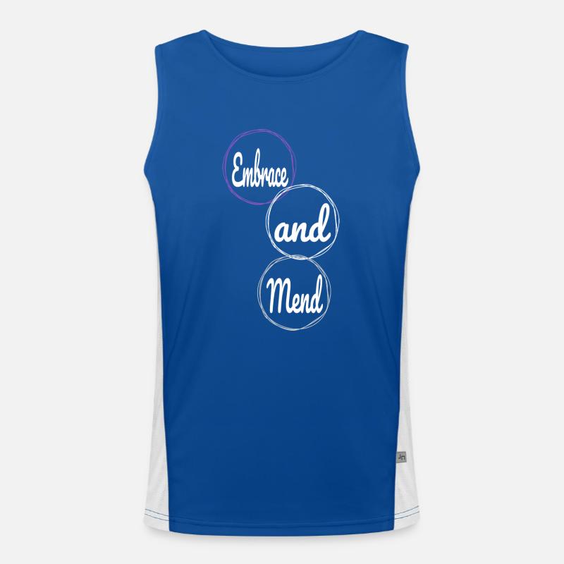 statement happy fun humor support network cool Funktionelles Kontrast-Tank Top für Männer 