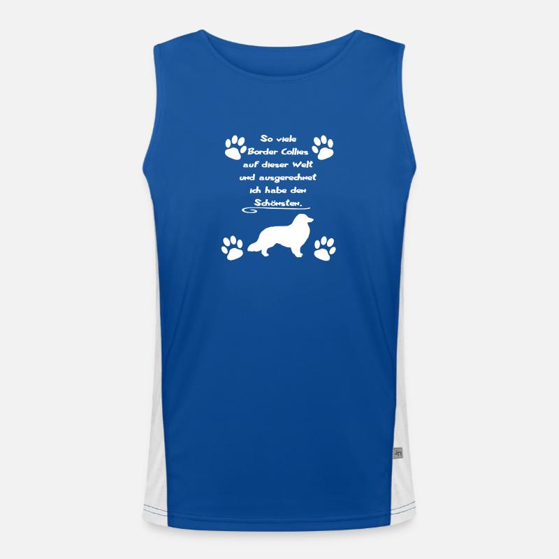 Border Collie weiss Funktionelles Kontrast-Tank Top für Männer 