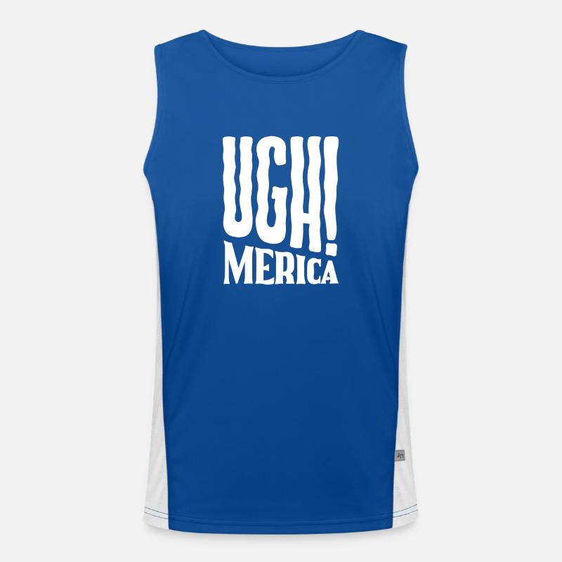 Ugh! Merica - Ugh America - Men's Functional Contrast Tank Top  - royal/white
