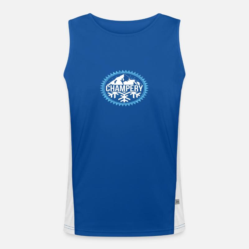 Champery winter mountains Men's Functional Contrast Tank Top 