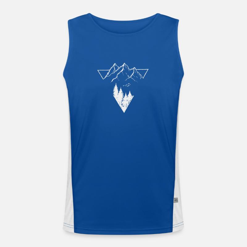 Triangle, Mountains & Forest - Men's Functional Contrast Tank Top  - royal/white