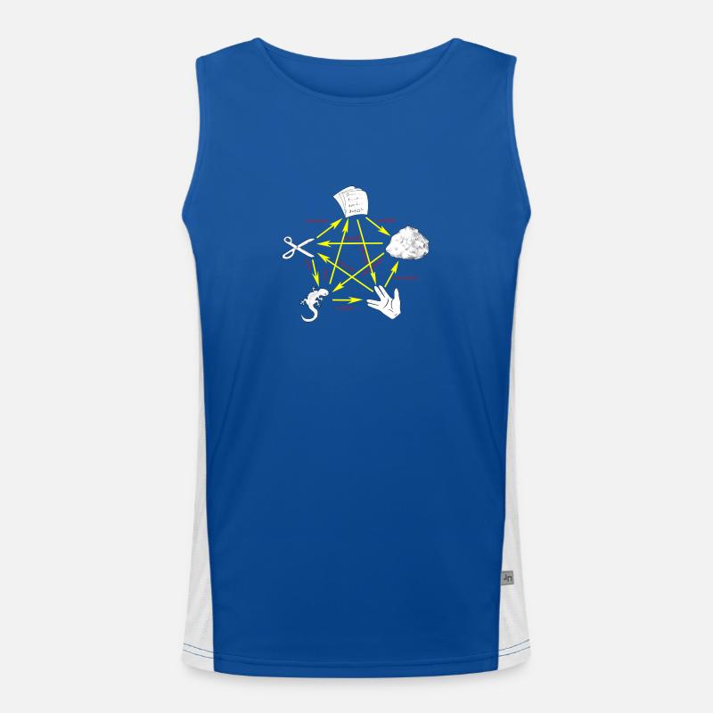 Schere Stein Papier Echse Spock Funktionelles Kontrast-Tank Top für Männer 