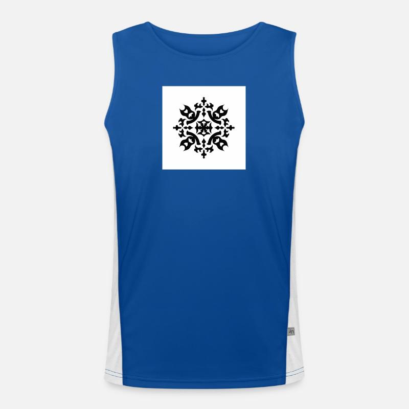 Intricate Black Snowflake Pattern Men's Functional Contrast Tank Top 