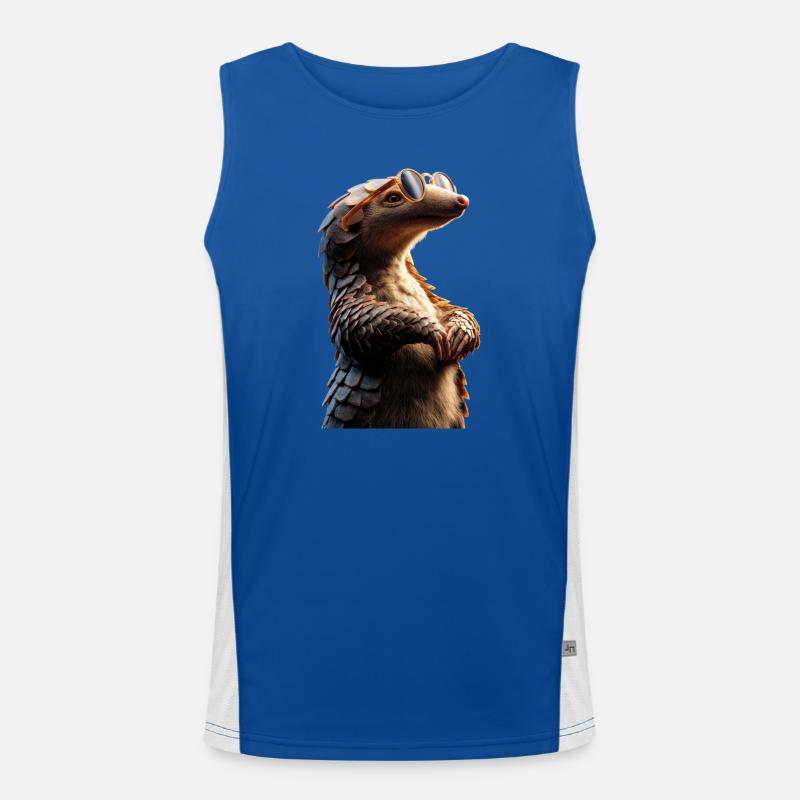 Pangolin Pangolin Pine Cone Pangolins - Men's Functional Contrast Tank Top  - royal/white