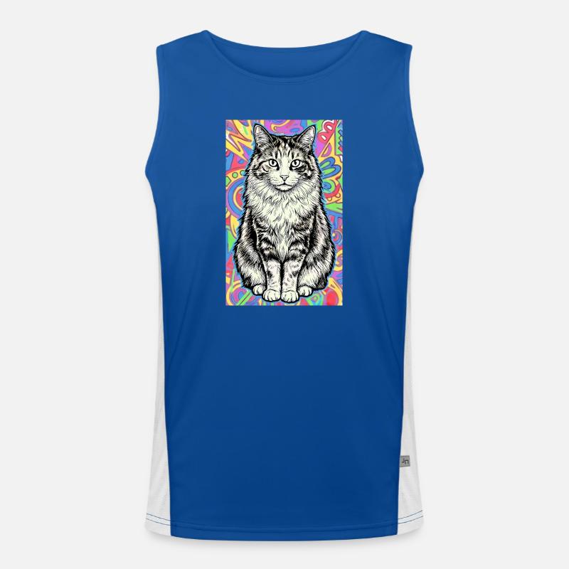 Katze Funktionelles Kontrast-Tank Top für Männer 