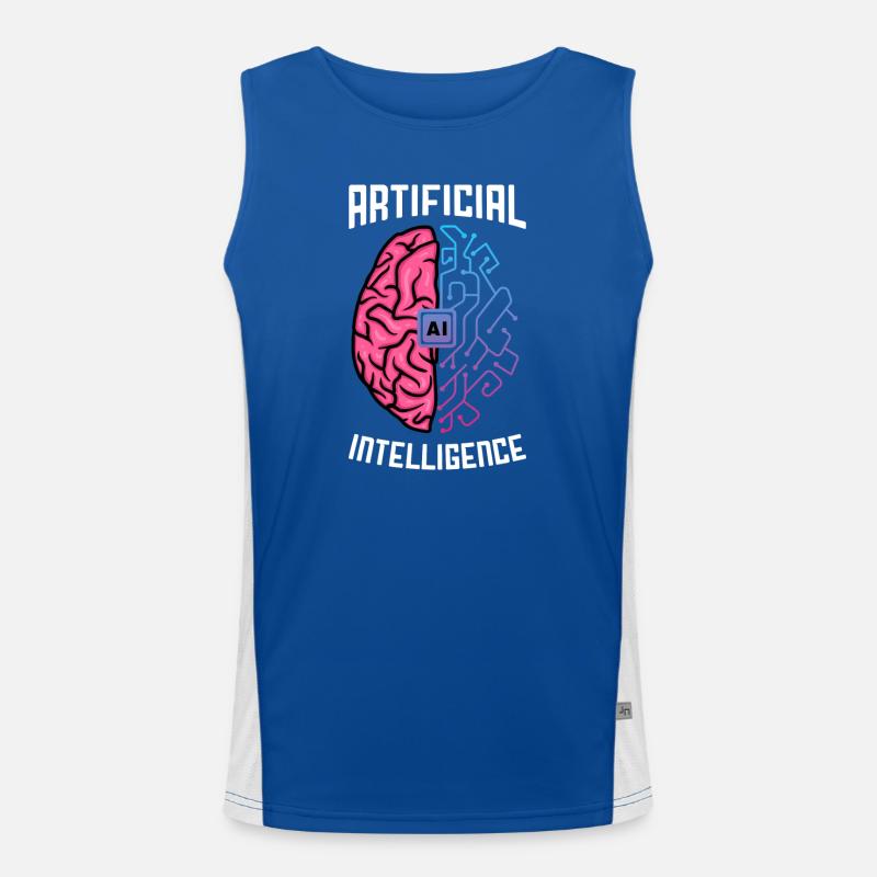 Artificial Intelligence Brain Tech Design Funktionelles Kontrast-Tank Top für Männer 