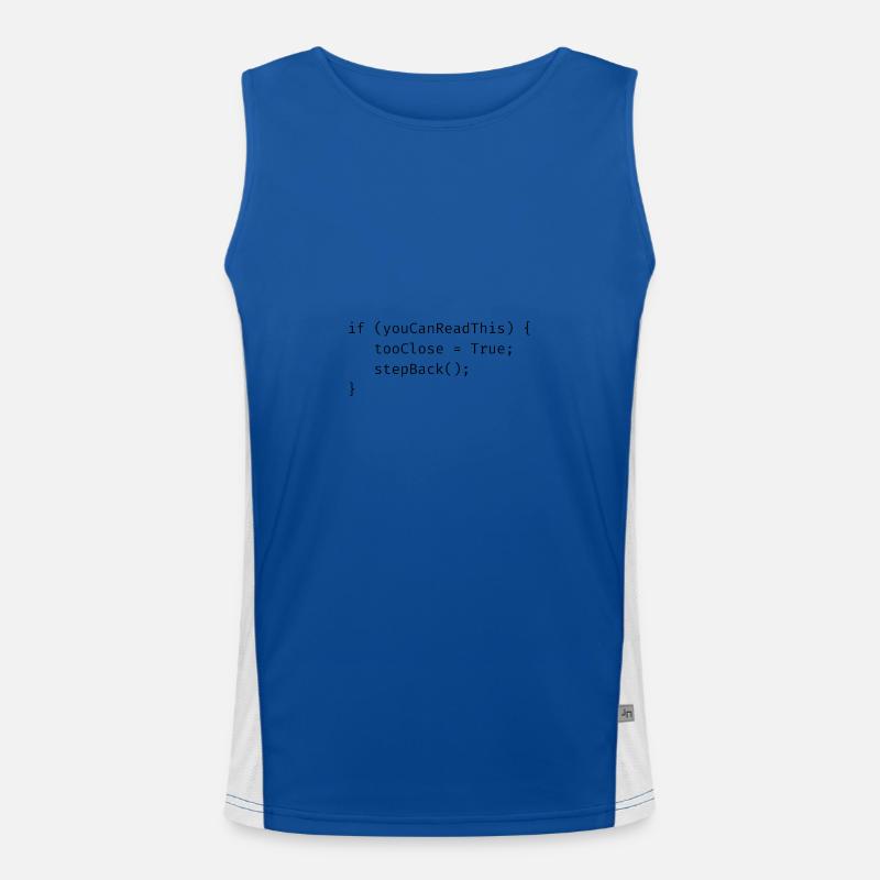 Personal space funny computer geek programmer joke Men's Functional Contrast Tank Top 