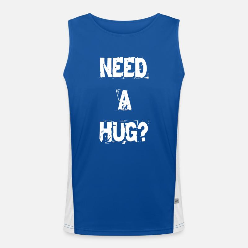 Need a Hug? - Men's Functional Contrast Tank Top  - royal/white