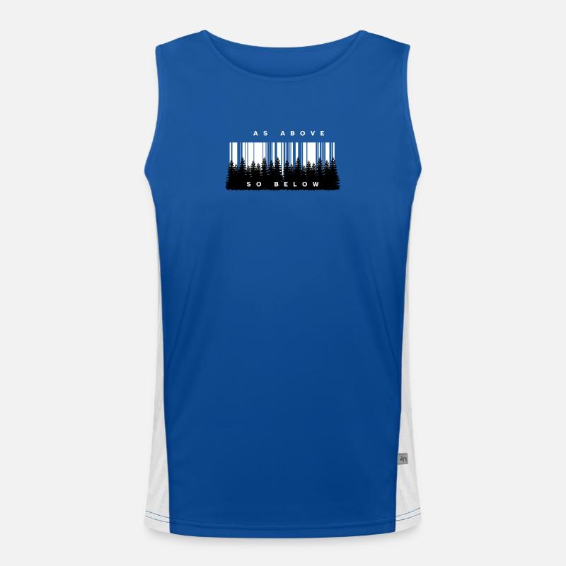 As Above So Below Forest Barcode Men's Functional Contrast Tank Top 