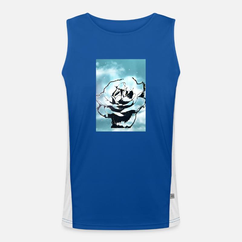 Blue Sky Blume Funktionelles Kontrast-Tank Top für Männer 