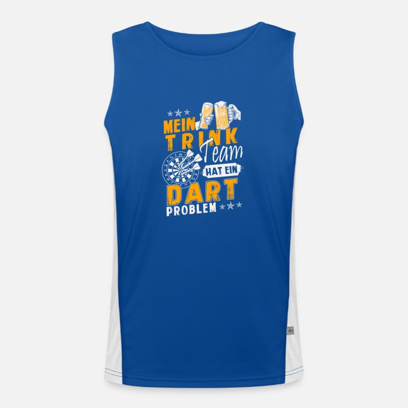 Darts - Mein Trinkteam hat ein Dartproblem Funktionelles Kontrast-Tank Top für Männer 