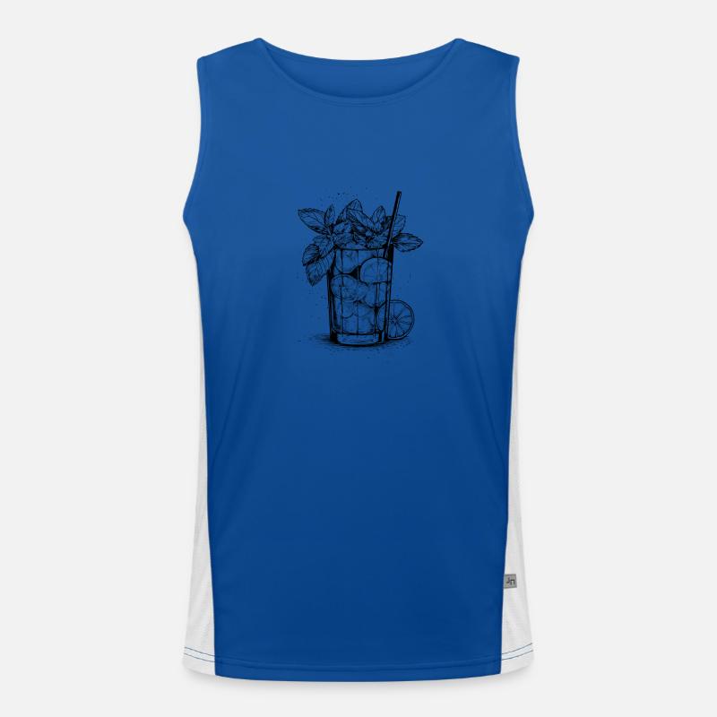 Mojito Time - Cool cocktail motif Men's Functional Contrast Tank Top 