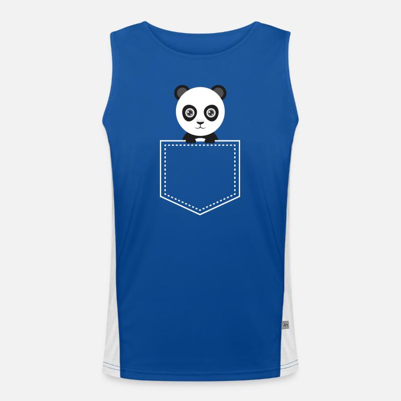 Pocket Panda - Panda Panda - Men's Functional Contrast Tank Top  - royal/white