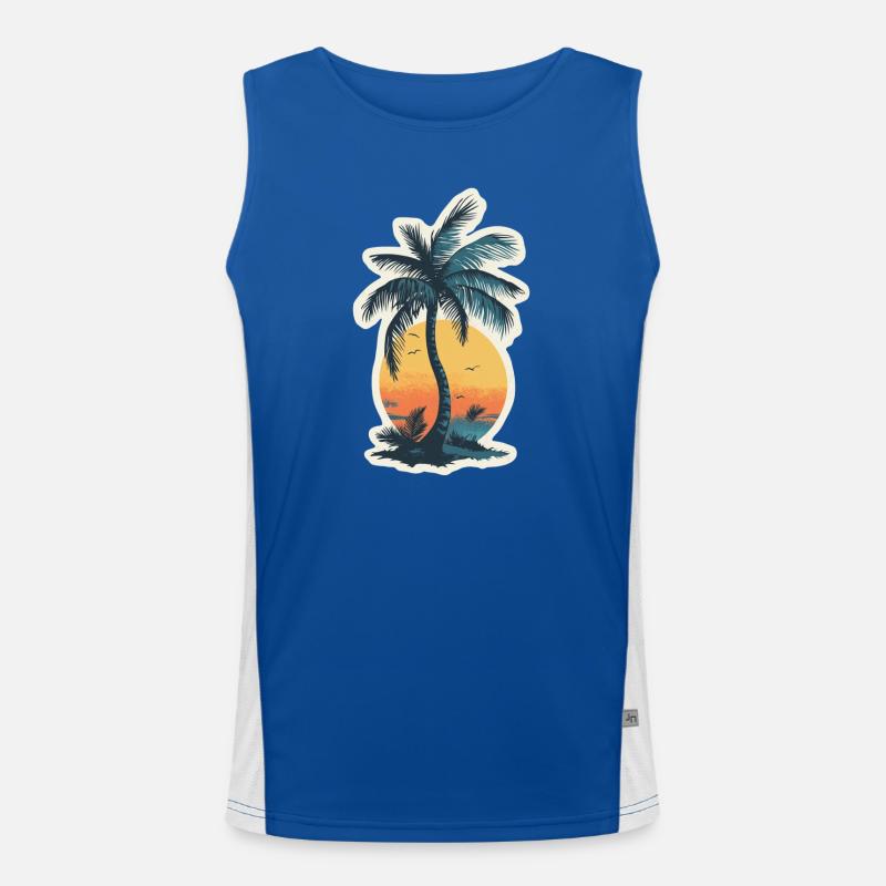 Palm tree - Men's Functional Contrast Tank Top  - royal/white