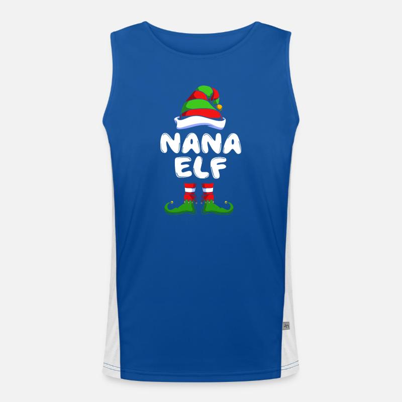 Elfe Elf Weihnachtsgeschenk Oma Großmutter Funktionelles Kontrast-Tank Top für Männer 