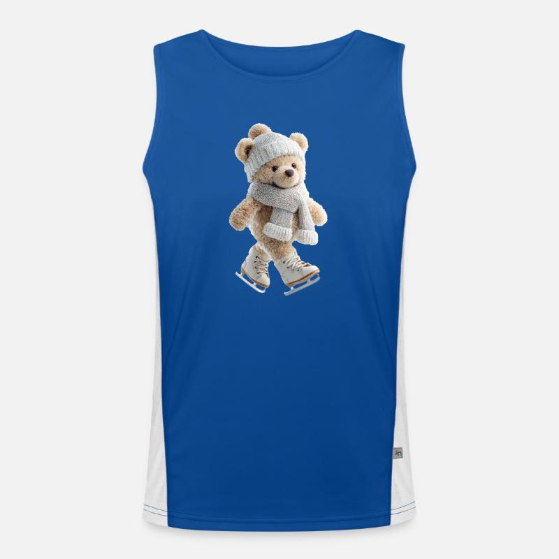 Eisteddybär mit Mütze und Schal - Men's Functional Contrast Tank Top  - royal/white