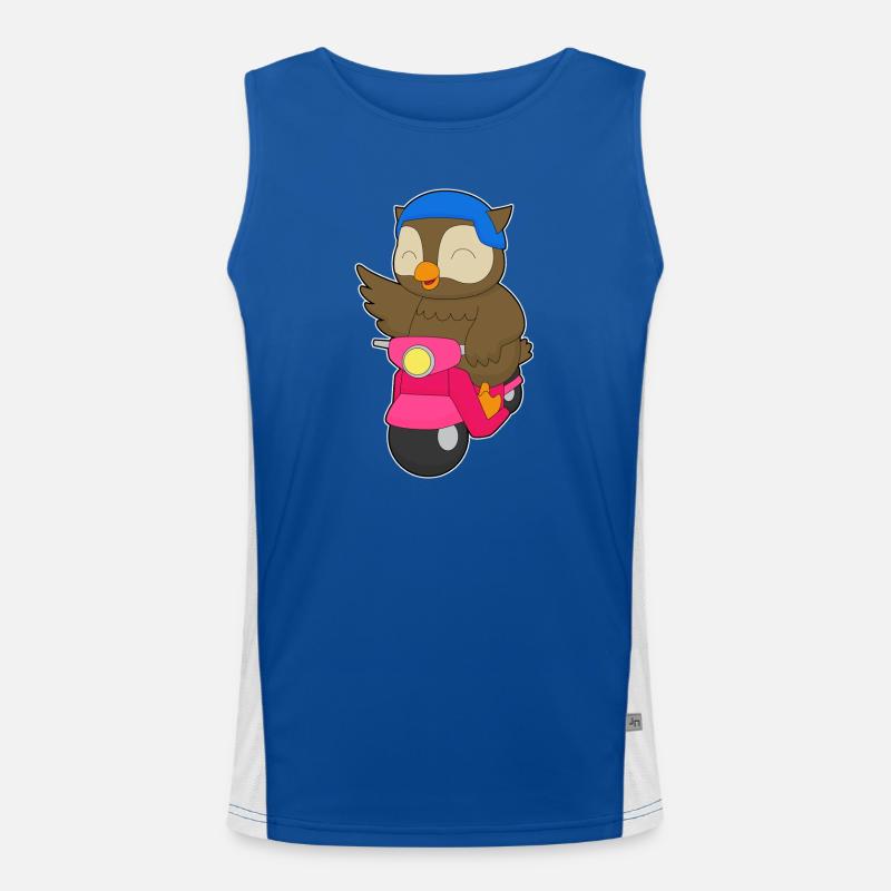 Owl Scooter - Men's Functional Contrast Tank Top  - royal/white