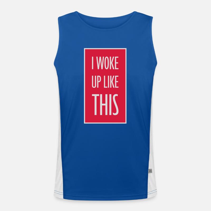 woke up like this Funktionelles Kontrast-Tank Top für Männer 