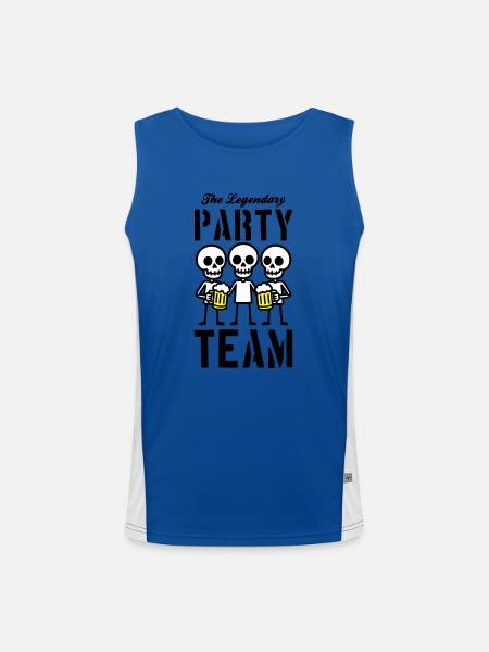 Skeleton Beer Party Team - Men's Functional Contrast Tank Top  - royal/white